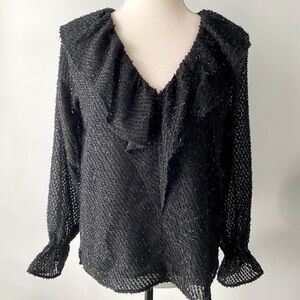 NWT LOFT Sparkly Ruffle Top